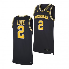 Caleb Love #2 Michigan Wolverines College Basketball Replica Jersey Navy
