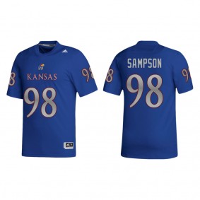 Caleb Sampson Kansas Jayhawks adidas NIL Replica Football Jersey Royal