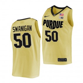 Caleb Swanigan RIP Biggie Purdue Boilermakers #50 Gold Basketball Jersey