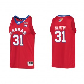 Cam Martin Kansas Jayhawks adidas Reverse Retro College Basketball Jersey Red