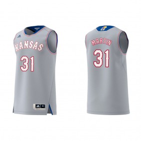 Cam Martin Kansas Jayhawks adidas Swingman Replica College Basketball Jersey Gray