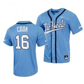 Casey Cook North Carolina Tar Heels #16 Blue Replica Baseball Full-Button Jersey