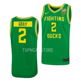 Chance Gray Oregon Ducks Women's Basketball Green Jersey