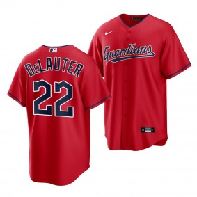 Chase DeLauter Cleveland Guardians 2022 MLB Draft Jersey Red Alternate Replica
