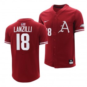 Chris Lanzilli Arkansas Razorbacks #18 Cardinal College Baseball Replica Jersey