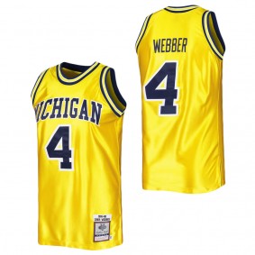Chris Webber Michigan Wolverines Mitchell & Ness Authentic College Vault 1991-92 Jersey Maize