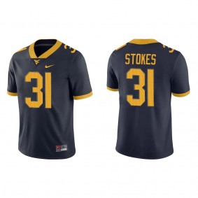 Christion Stokes West Virginia Mountaineers Nike Home Game Jersey Navy