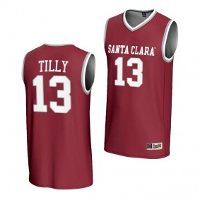 Christoph Tilly Santa Clara Broncos #13 Maroon Mens Basketball Jersey Unisex NIL Lightweight