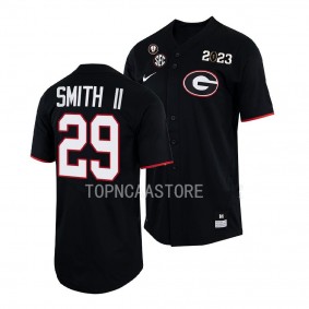 2022 National Champions Christopher Smith Georgia Bulldogs #29 Black Baseball Shirt Jersey Men