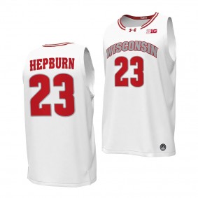Wisconsin Badgers Chucky Hepburn By the Players Alternate Basketball uniform White #23 Jersey 2023-24