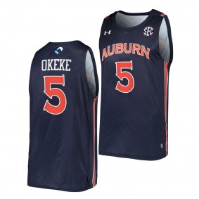 Chuma Okeke #5 Auburn Tigers College Basketball Jersey Navy