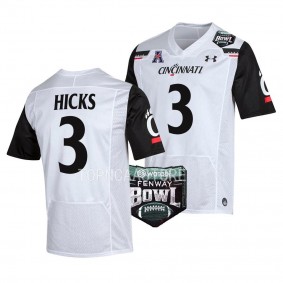 Ja'von Hicks Cincinnati Bearcats 2022 Fenway Bowl #3 Jersey Men's White Football Uniform
