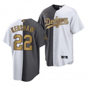 2022 MLB All-Star Game Clayton Kershaw Los Angeles Dodgers #22 White Charcoal Split Jersey Men's