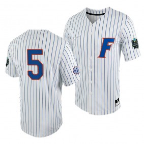 Colby Halter Florida Gators #5 White Royal 2023 College World Series NCAA Baseball Jersey
