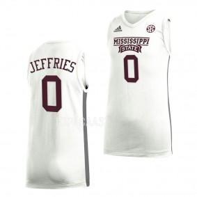 Mississippi State Bulldogs D.J. Jeffries White #0 Jersey College Basketball