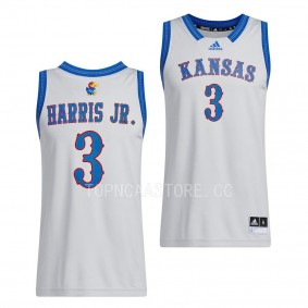 Kansas Jayhawks Dajuan Harris Jr. Swingman Basketball uniform Grey #3 Jersey 2022-23