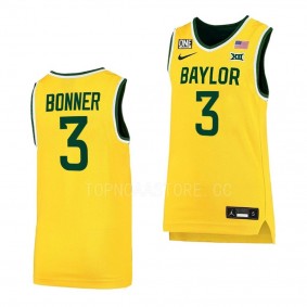 Dale Bonner Baylor Bears #3 Gold College Basketball Jersey 2022-23