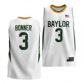 Baylor Bears Dale Bonner Home Basketball uniform White #3 Jersey 2022-23