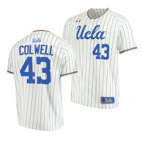 Daniel Colwell UCLA Bruins #43 White College Baseball Stripes Jersey