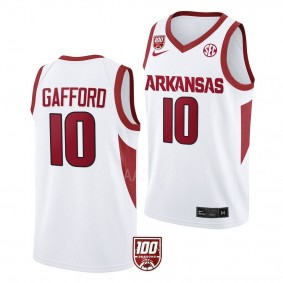 Daniel Gafford Arkansas Razorbacks #10 White 100 Season Jersey College Basketball