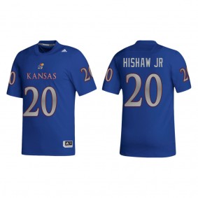 Daniel Hishaw Jr. Kansas Jayhawks adidas NIL Replica Football Jersey Royal