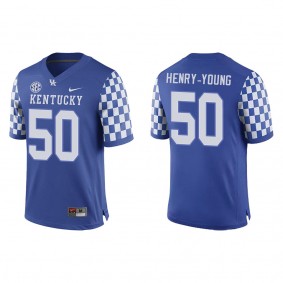 Darrion Henry-Young Kentucky Wildcats Replica Game Football Jersey Royal