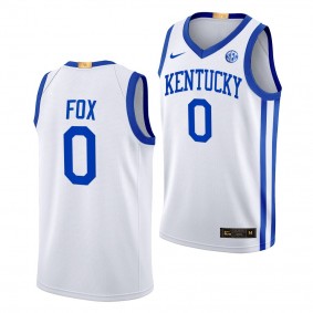 Kentucky Wildcats De'Aaron Fox White #0 Alumni Basketball Jersey 2022-23 Home