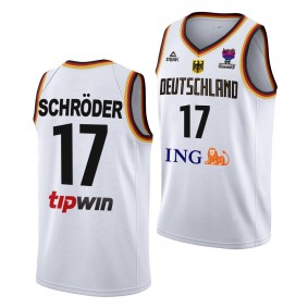 Dennis Schroder Germany FIBA EuroBasket 2022 White #17 Jersey Home