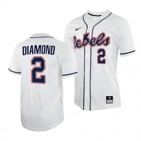 Ole Miss Rebels Derek Diamond 2022 College Baseball White #2 Jersey