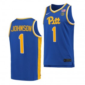 Pitt Panthers Dior Johnson Royal #1 Replica Jersey 2022-23 College Basketball