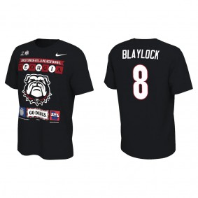 Dominick Blaylock Georgia Bulldogs Black College Football Playoff 2022 Peach Bowl Illustrated T-Shirt