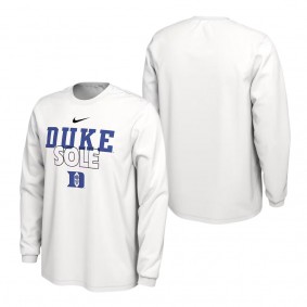 Duke Blue Devils On Court Long Sleeve T-Shirt White