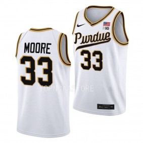 Purdue Boilermakers Rick Mount-Era E'Twaun Moore #33 White Throwback Basketball Jersey