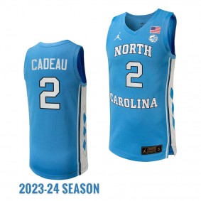 Elliot Cadeau #2 North Carolina Tar Heels NIL Basketball Replica Player Jersey 2023-24 Blue