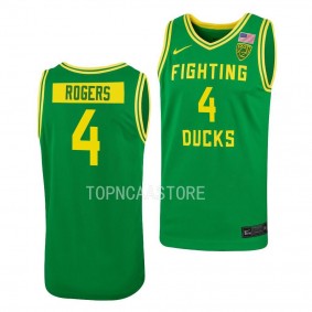 Endyia Rogers Oregon Ducks Women's Basketball Green Jersey