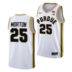 Ethan Morton Purdue Boilermakers #25 White College Basketball Jersey 2022-23