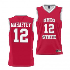 Evan Mahaffey Ohio State Buckeyes #12 Scarlet Mens Basketball Jersey Unisex Lightweight