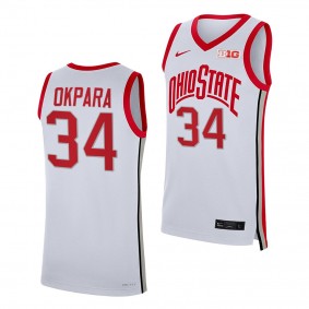 Felix Okpara Ohio State Buckeyes #34 White College Basketball Jersey 2022-23