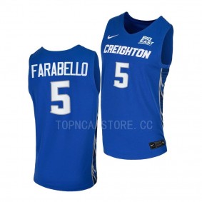 Francisco Farabello Creighton Bluejays #5 Royal College Basketball Jersey 2022-23 Replica
