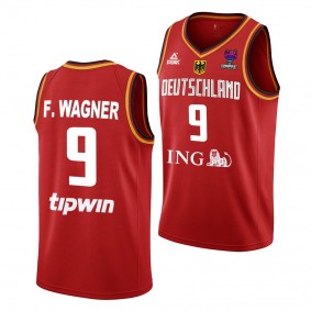 FIBA EuroBasket 2022 Germany Franz Wagner Red #9 Jersey