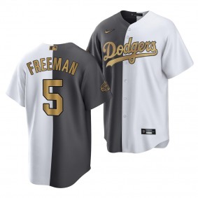2022 MLB All-Star Game Freddie Freeman Los Angeles Dodgers #5 White Charcoal Split Jersey Men's