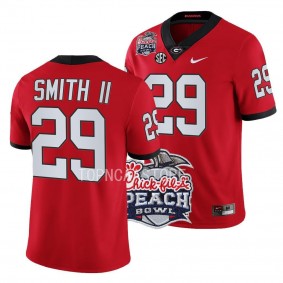 Georgia Bulldogs 2022 Peach Bowl Christopher Smith #29 Red Men's College Football Playoff Jersey