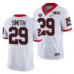 Georgia Bulldogs 2023 National Championship Christopher Smith #29 White Men's College Football Playoff Jersey