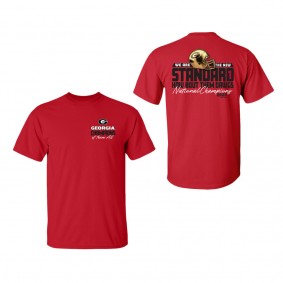 Georgia Bulldogs College Football Playoff 2022 National Champions Gold Standard T-Shirt Red