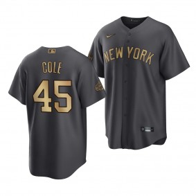 2022 MLB All-Star Game Gerrit Cole New York Yankees #45 Charcoal Replica Jersey Men's