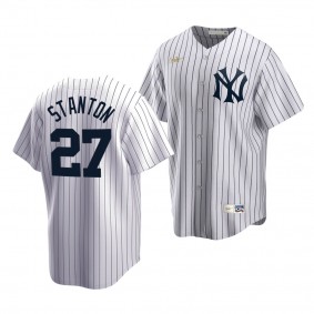 New York Yankees Giancarlo Stanton 2022 Cooperstown Collection White #27 Jersey Home