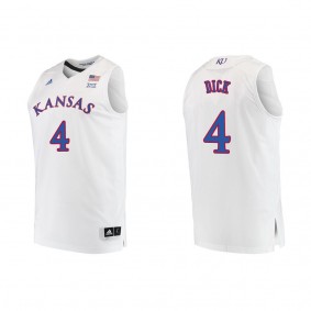 Gradey Dick Kansas Jayhawks adidas Replica Swingman College Basketball Jersey White