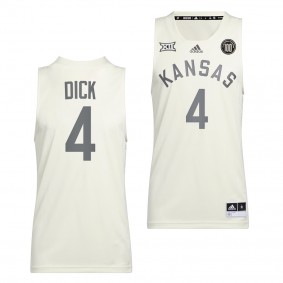 Gradey Dick #4 Kansas Jayhawks Reverse Retro College Basketball Jersey 2022 White