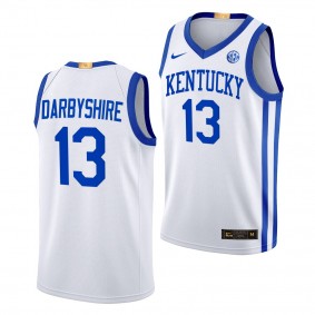 Kentucky Wildcats Grant Darbyshire White #13 Elite Basketball Jersey 2022-23 Home