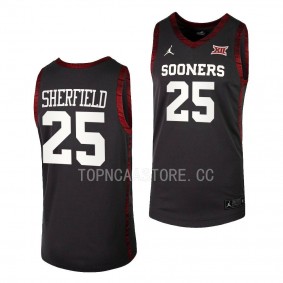 Oklahoma Sooners Grant Sherfield College Basketball Replica uniform Anthracite #25 Jersey 2022-23